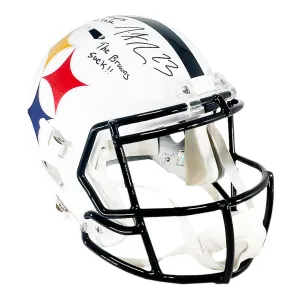 Joe Haden Signed Multi Inscription Inscription Pittsburgh Steelers AMP Speed Full-Size Replica Football Helmet (JSA)