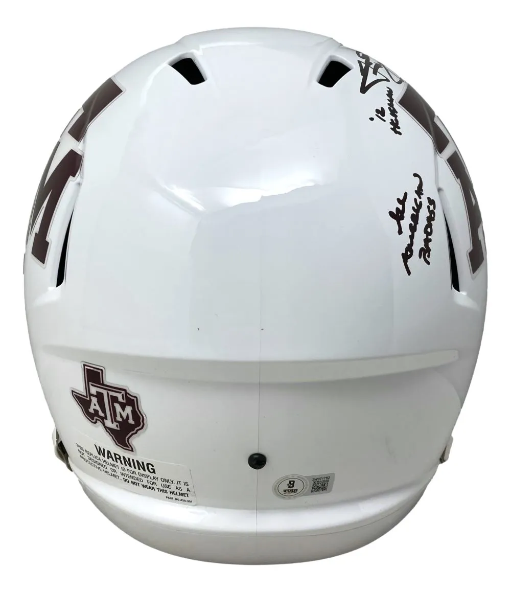 Johnny Manziel Signed Texas A&M Full Size Speed Replica Helmet w/ 3 Insc BAS ITP