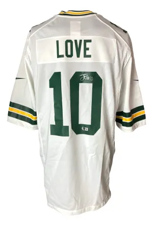 Jordan Love Signed Green Bay Packers White Nike Game Replica Jersey BAS ITP