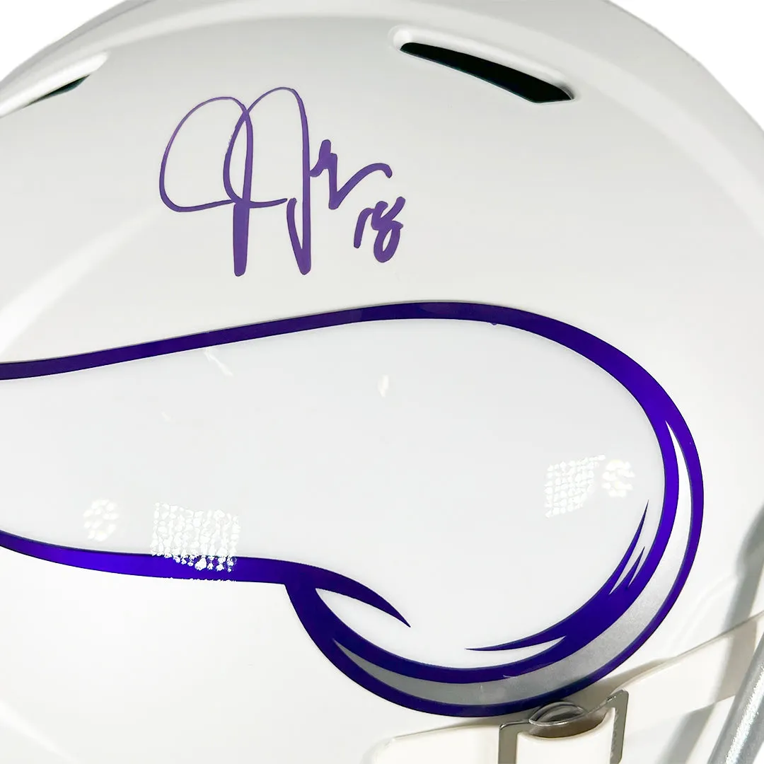 Justin Jefferson Signed Minnesota Vikings Alt 2024 Speed Full-Size Replica Football Helmet (Beckett)