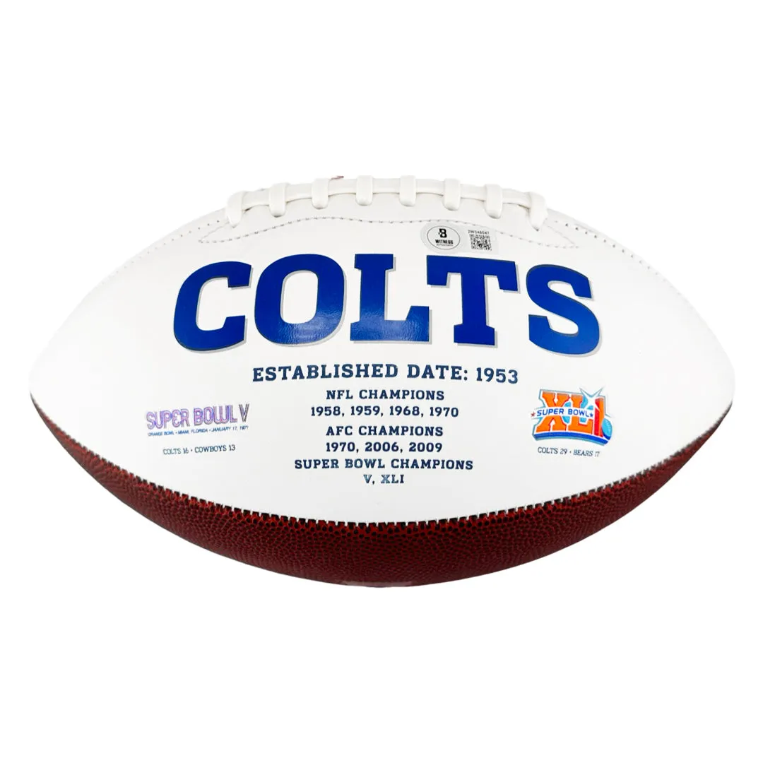 Kenny Moore II Signed Indianapolis Colts Official NFL Team Logo White Football (Beckett)