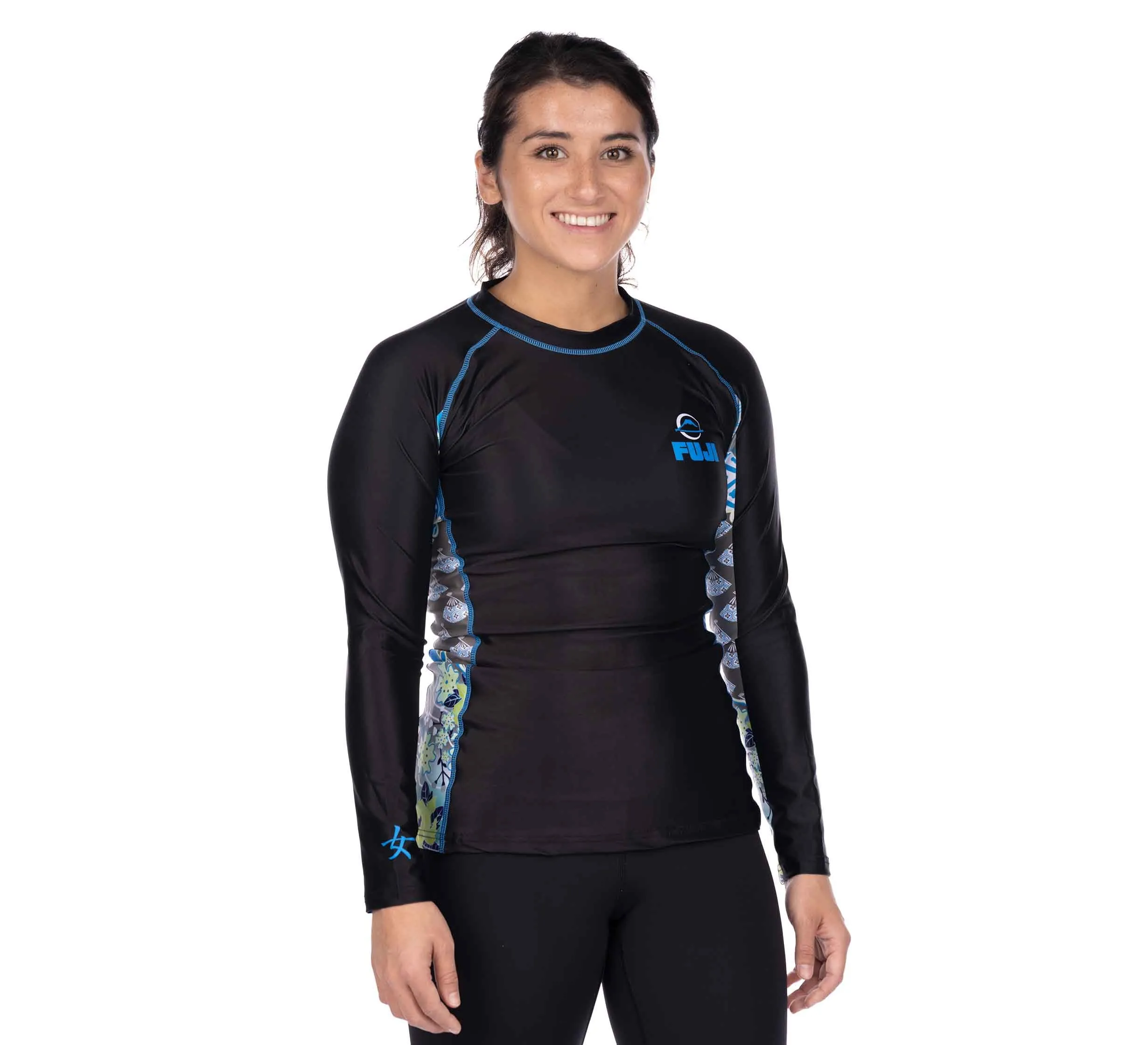 Kimono Womens Long Sleeve Rashguard Blue