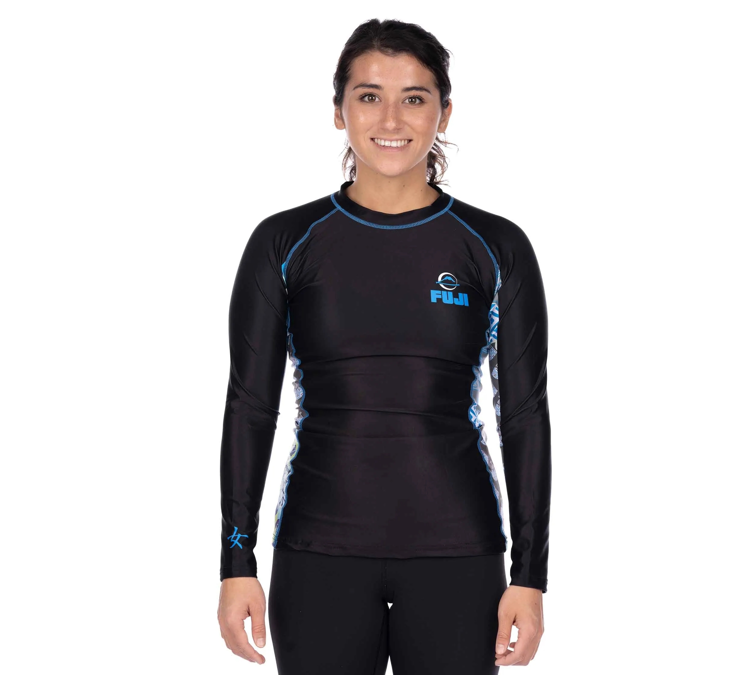 Kimono Womens Long Sleeve Rashguard Blue