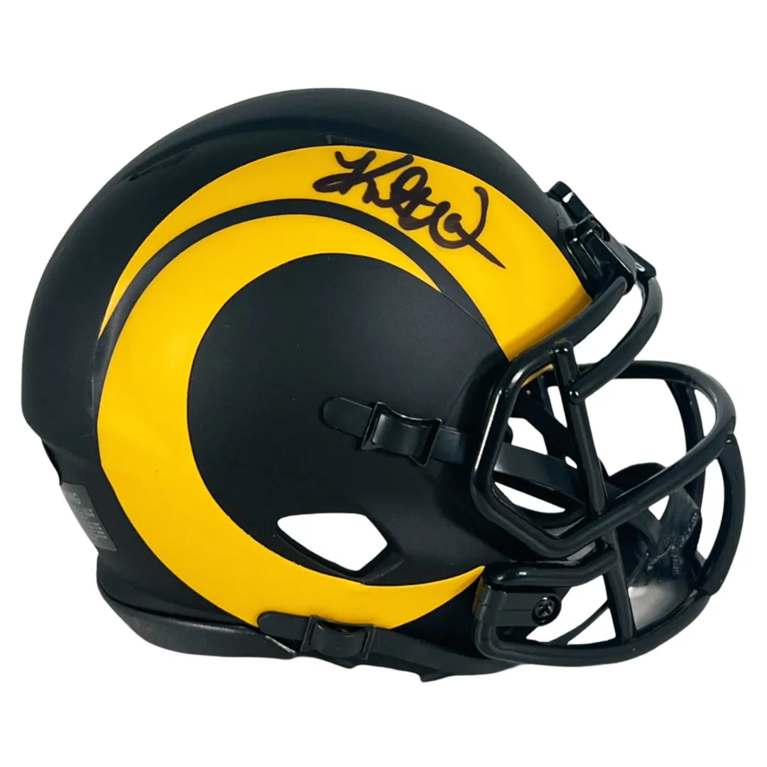 Kurt Warner Signed Los Angeles Rams Eclipse Speed Mini Football Helmet (Beckett)