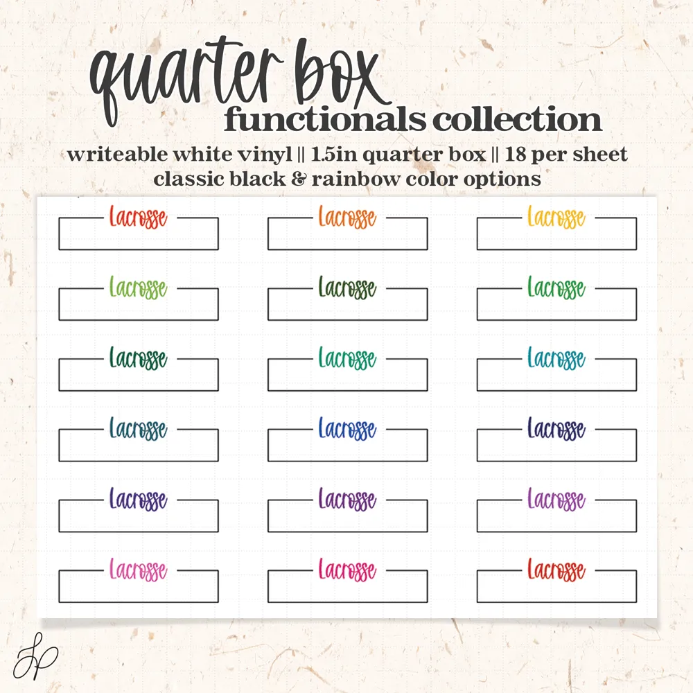 Lacrosse || Quarter Box Planner Stickers