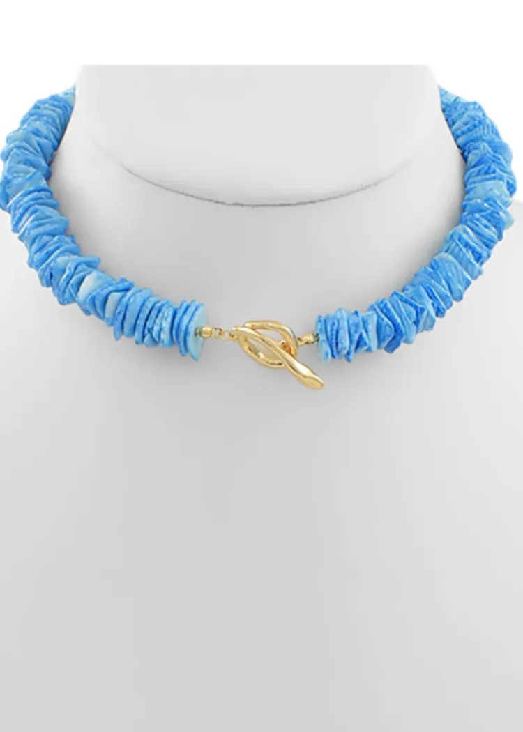 Manon Shell Choker-Aqua