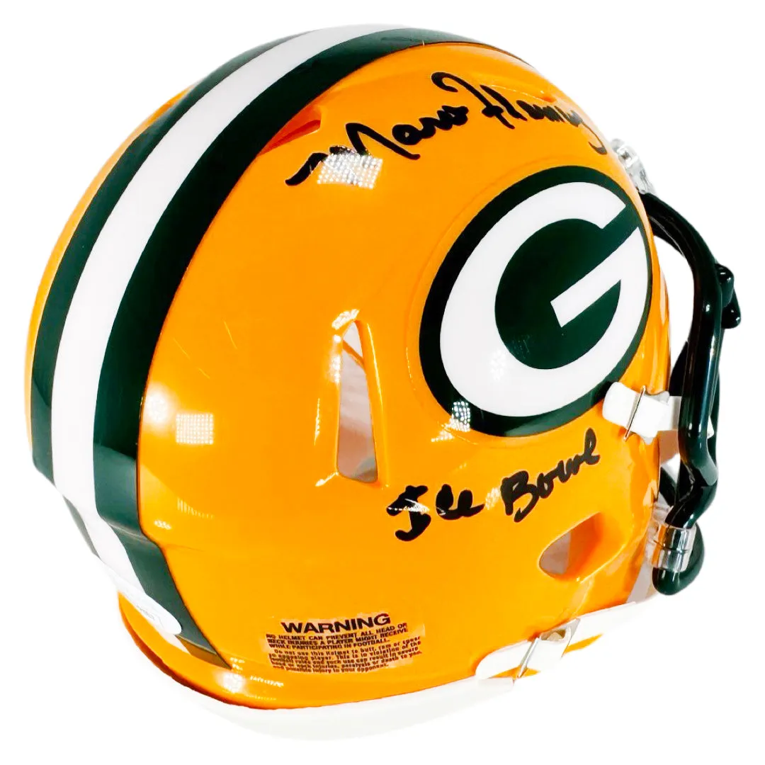 Marv Fleming Signed Ice Bowl Inscription Green Bay Packers Speed Mini Football Helmet (JSA)