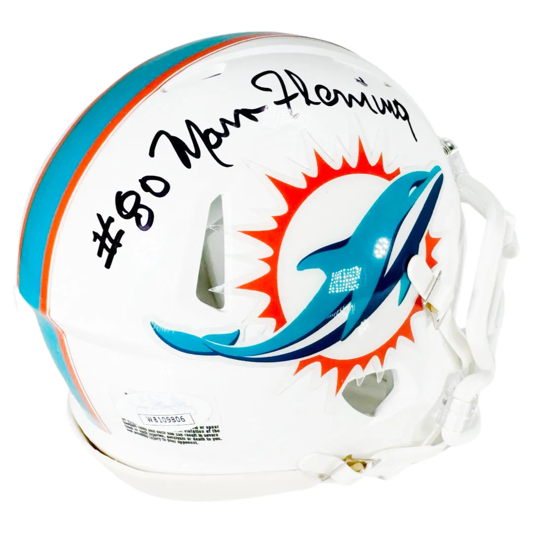 Marv Fleming Signed Miami Dolphins Speed Mini Football Helmet (JSA)