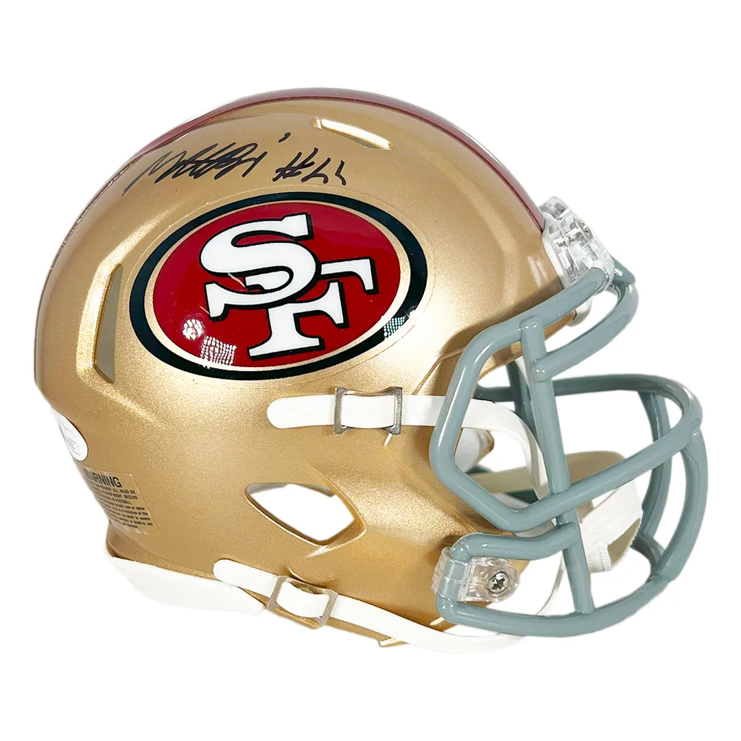 Matt Breida Signed San Francisco 49ers Speed Mini Football Helmet (JSA)