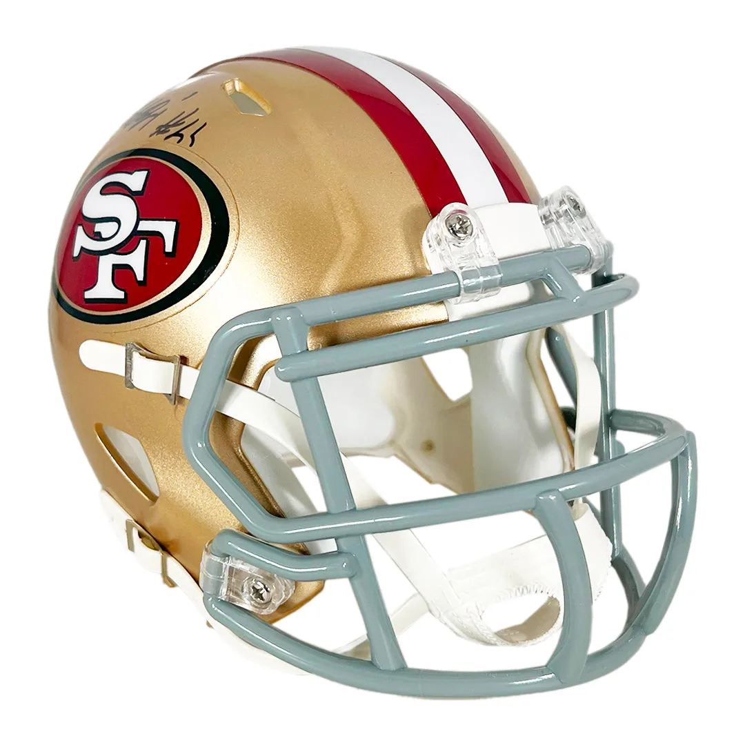 Matt Breida Signed San Francisco 49ers Speed Mini Football Helmet (JSA)