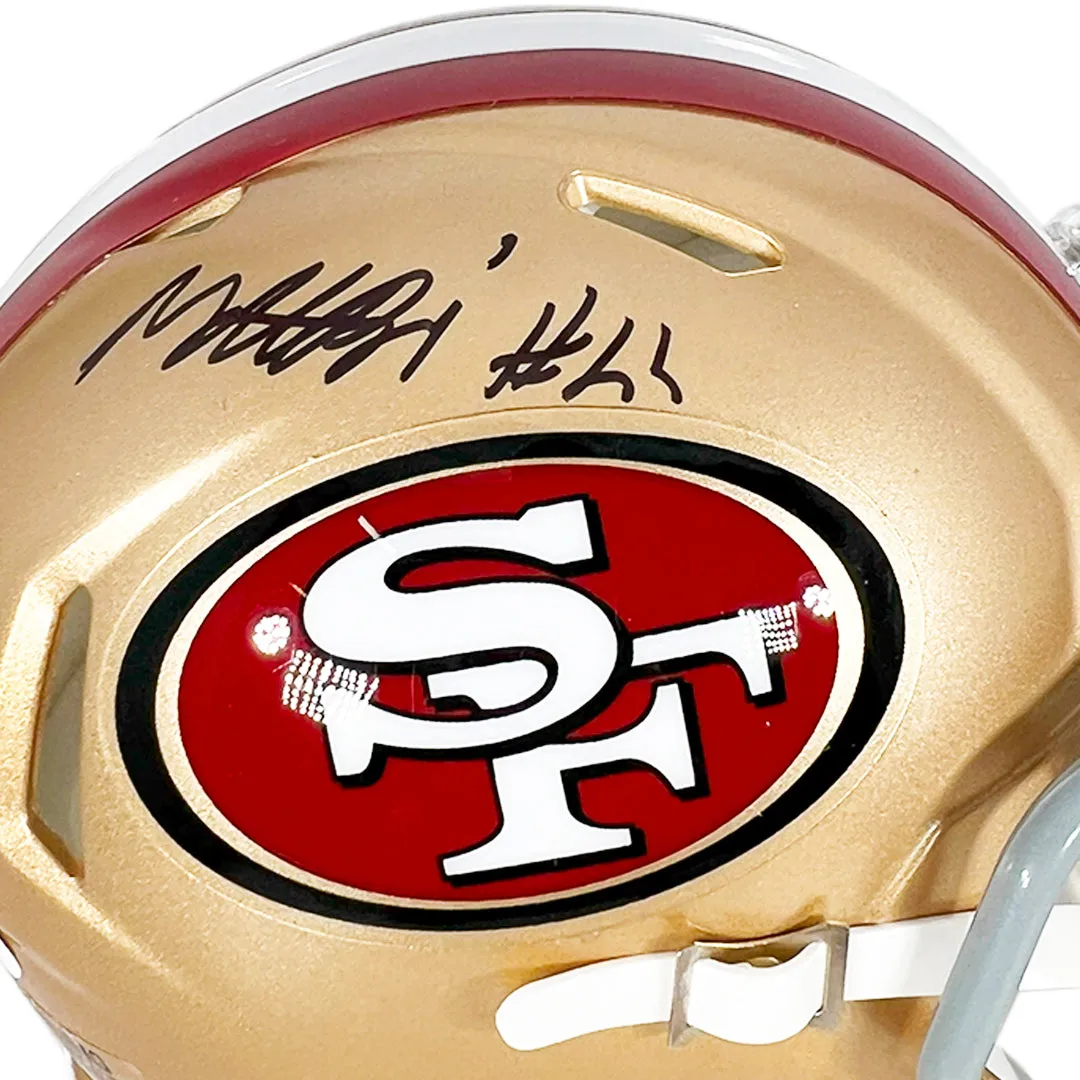 Matt Breida Signed San Francisco 49ers Speed Mini Football Helmet (JSA)