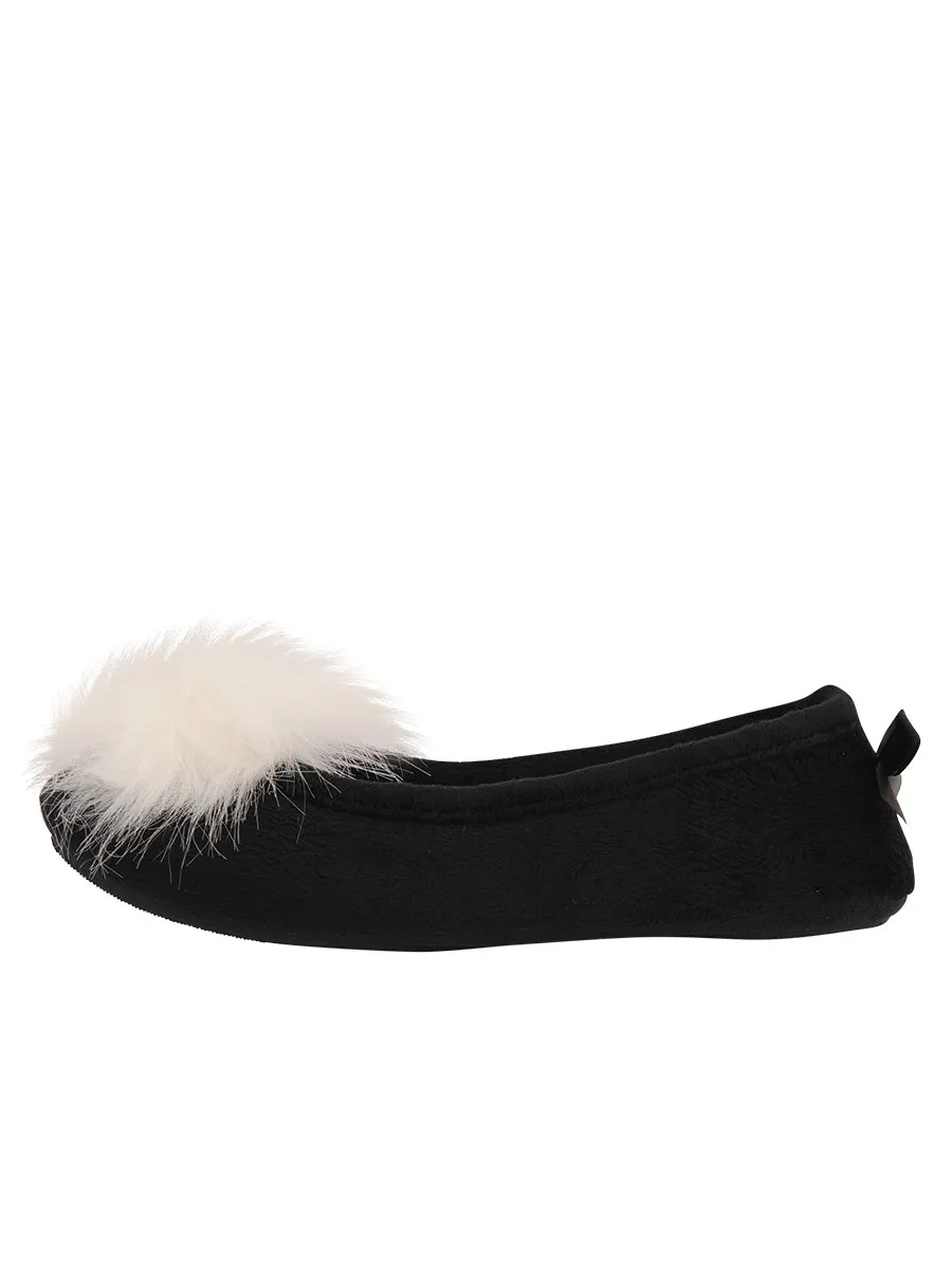 Meghan Faux Fur Pom Slipper