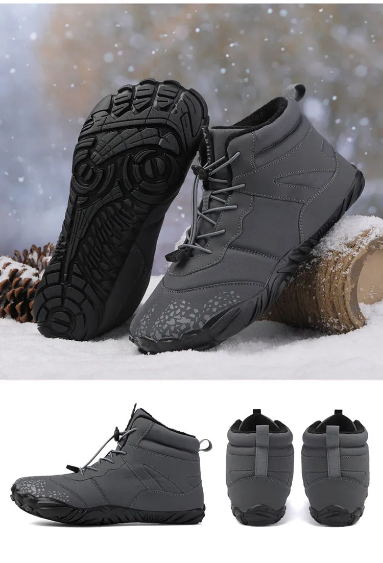 Men's Barefoot shoes Winter Waterproof Trail Running shoes Warm Lined Snow shoes Unisex Outdoor Non-slip Winter Boots