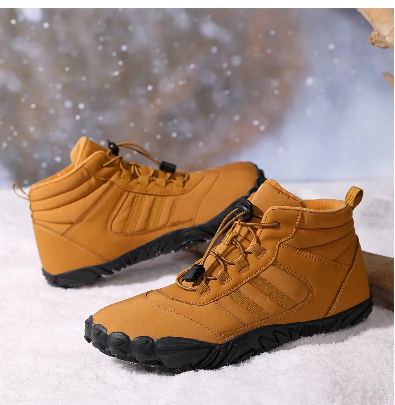 Men's Barefoot Shoes Winter Waterproof Trail Running Shoes Warm Lined Winter Shoes Unisex Outdoor Snow Boots Non-Slip Winter Boots