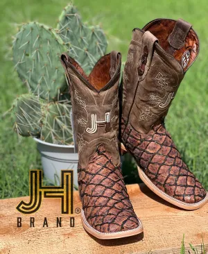 Mens JH "Pescado Charuto"  Square Toe Boots