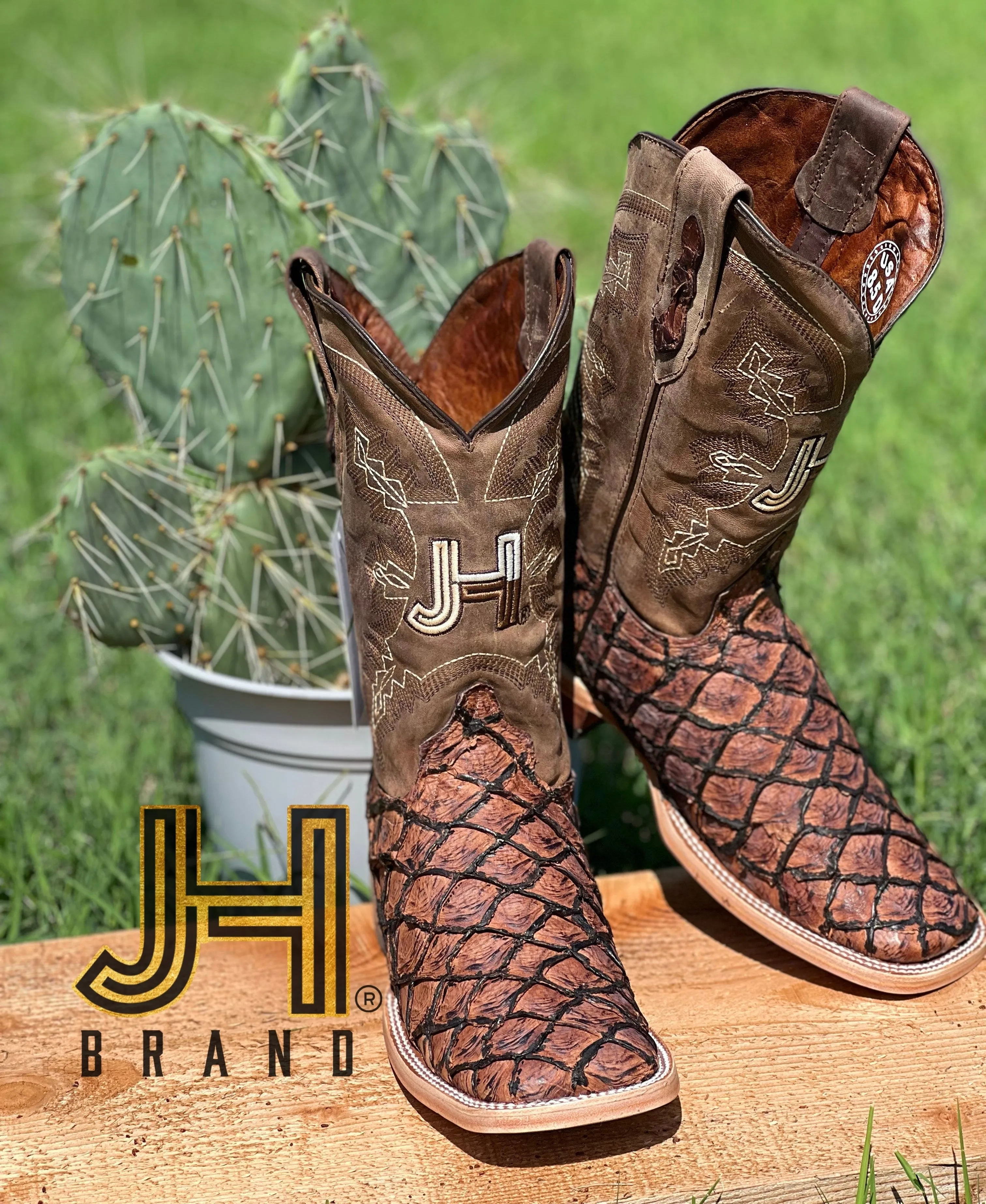 Mens JH "Pescado Charuto"  Square Toe Boots