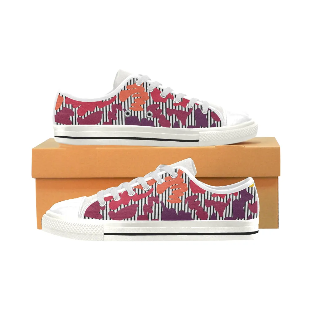 Men's Paint Splatter Print Low Top Canvas Shoes