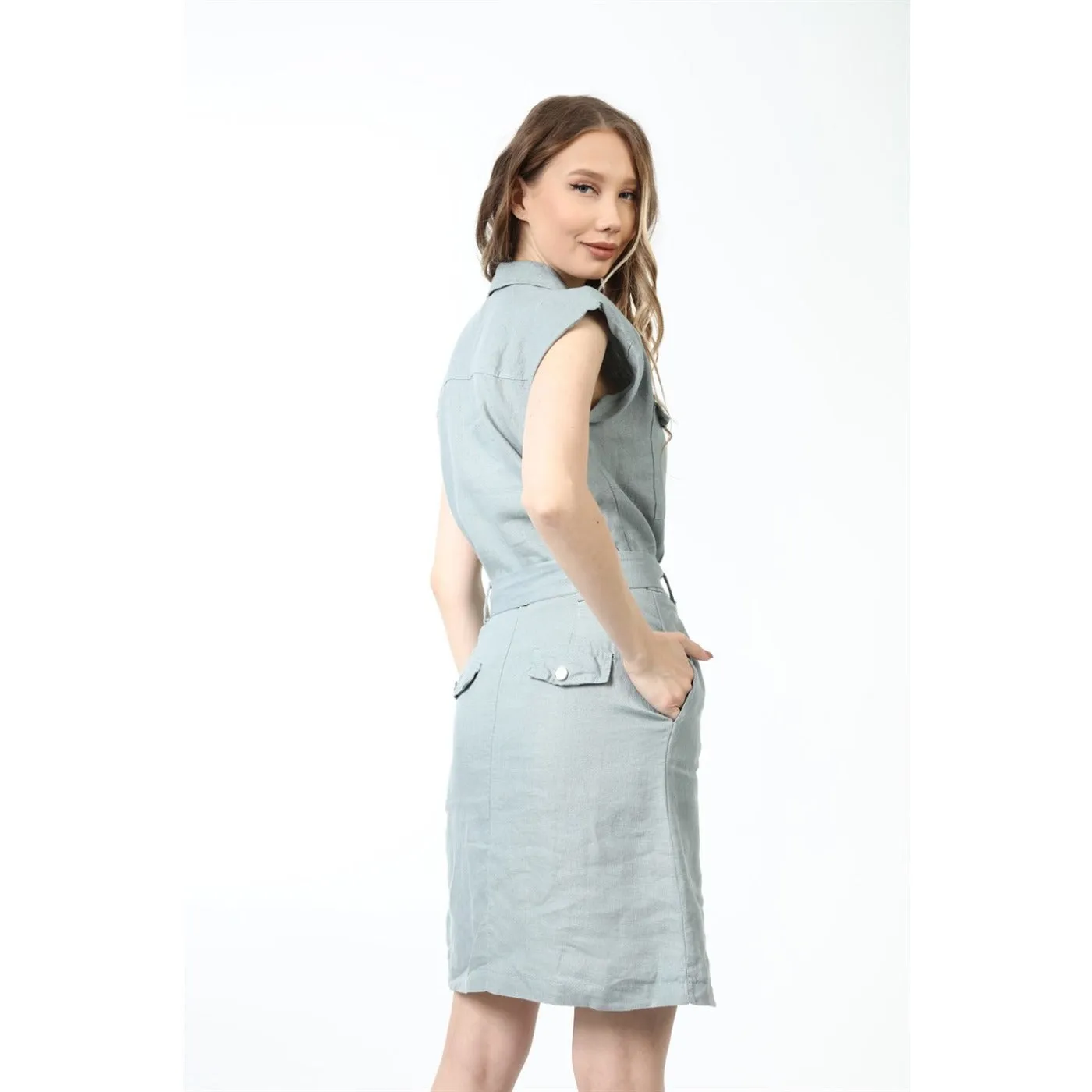 Mint Sports Dress with Paded Shoulders