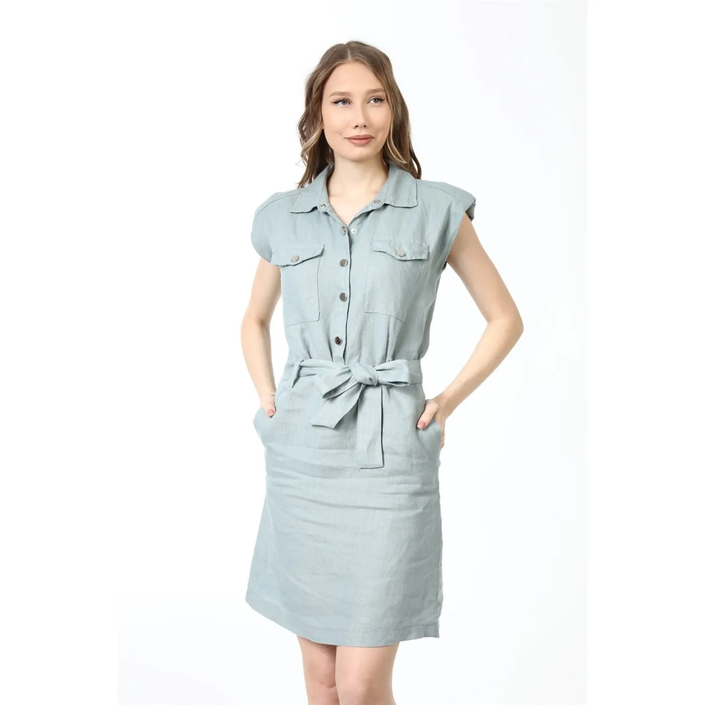 Mint Sports Dress with Paded Shoulders