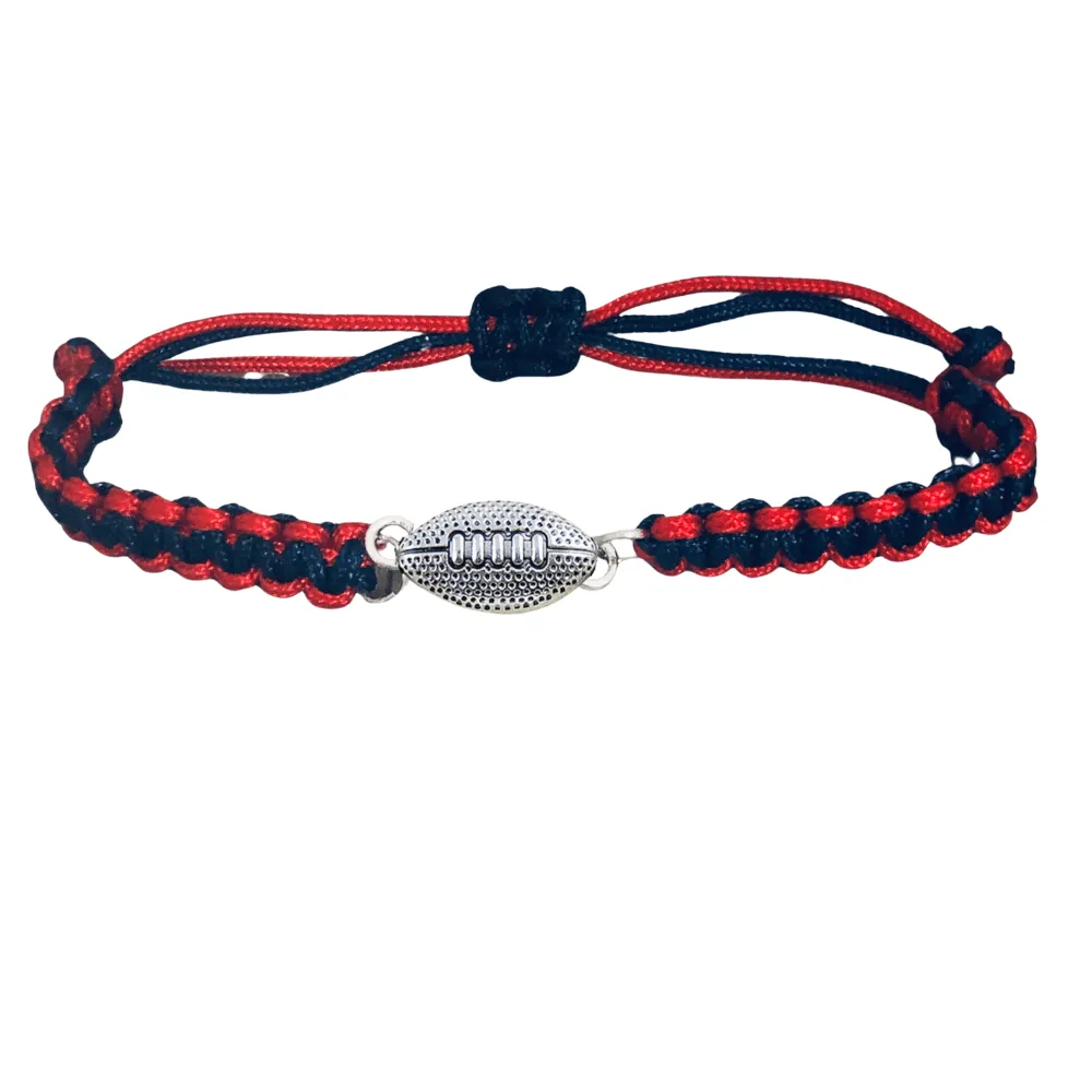 Multi Colored Football Rope Bracelet - Pick Color