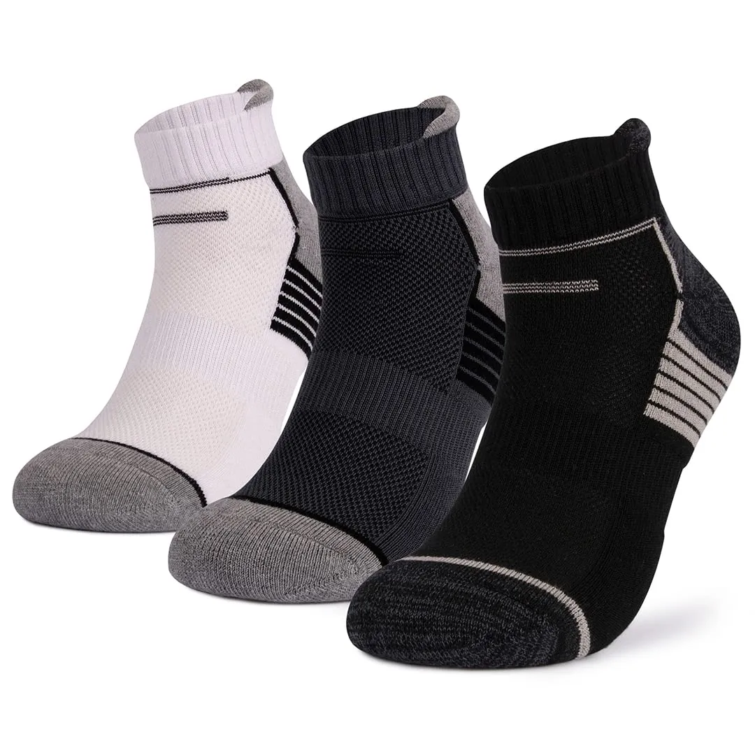 Mush Bamboo Ankle Length Performance Socks for Sports & Casual Wear-Ultra Soft, Anti Odor, Breathable Mesh Design Ankle Length UK Size 7-11 (Pack of 9)