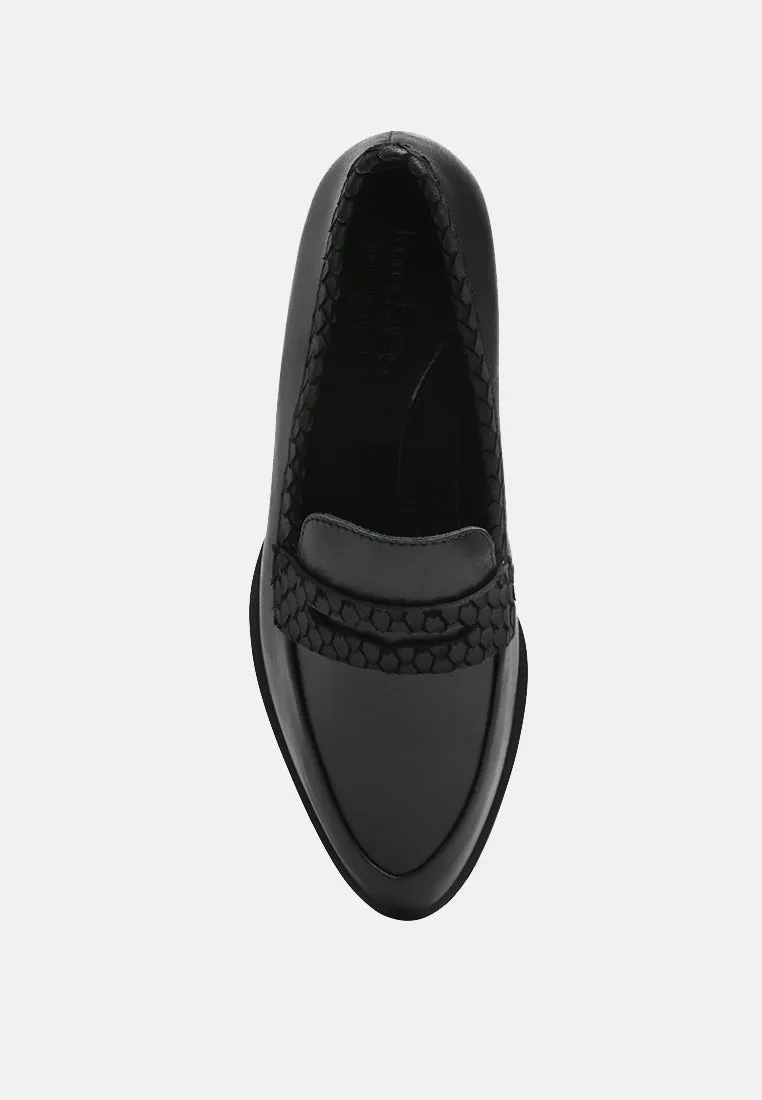 Nadia Snake Textured Loafers