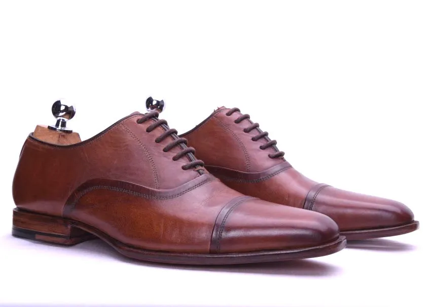 Napoli II - Brown Leather Oxford Shoes