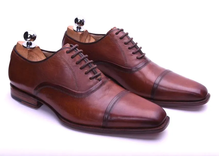 Napoli II - Brown Leather Oxford Shoes