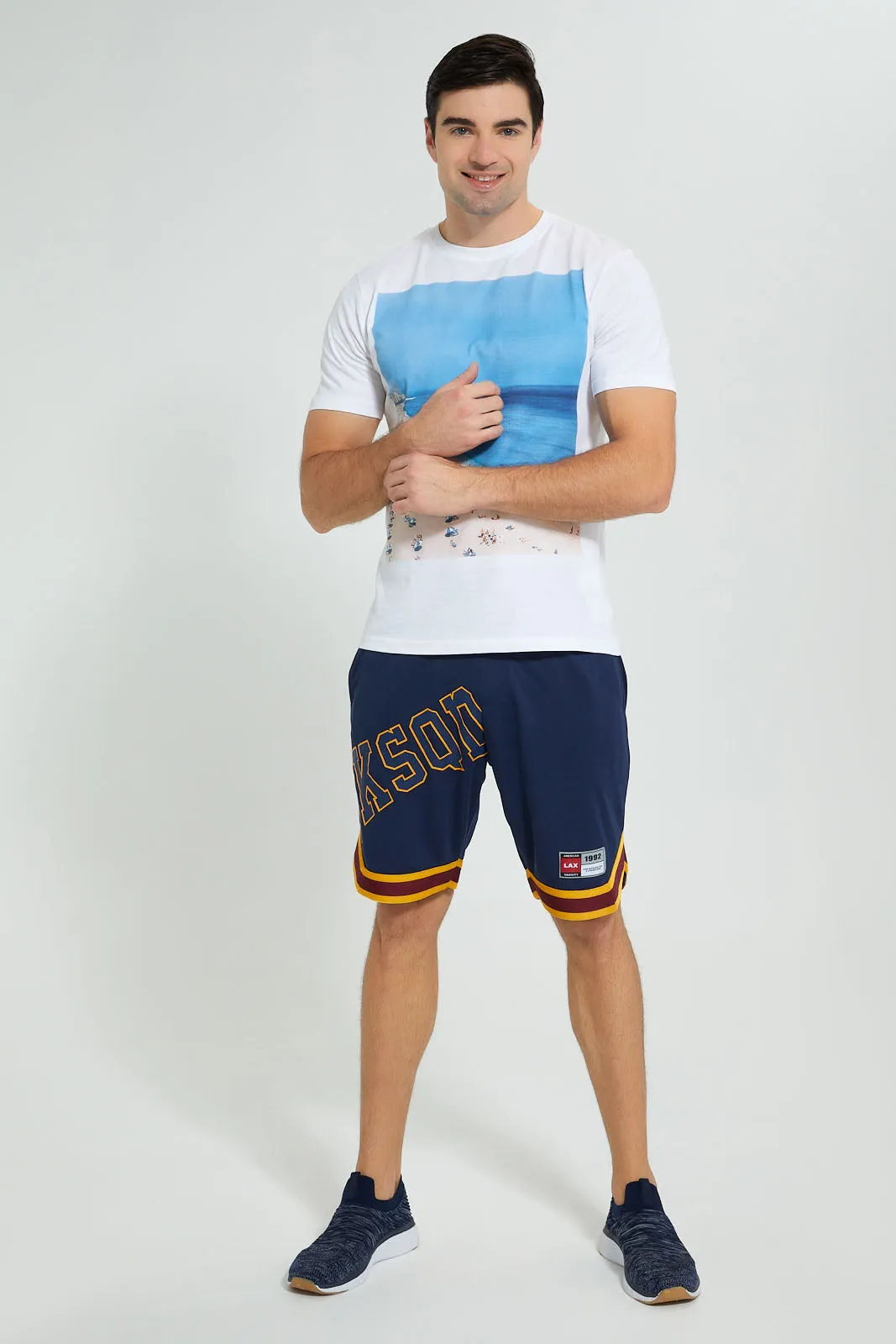 Navy Sports Short