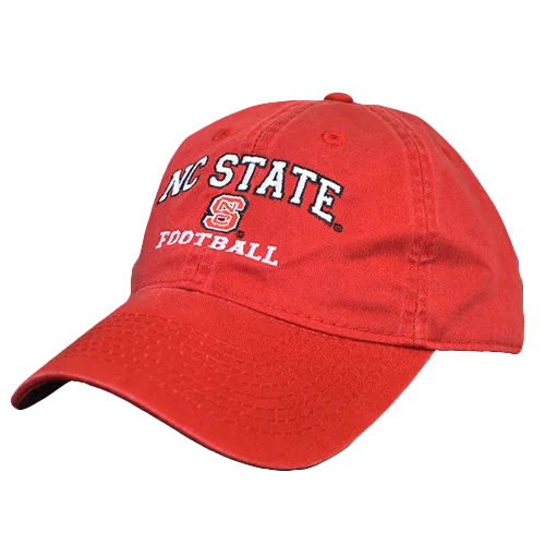 NC State Wolfpack Football Red Relaxed Fit Adjustable Hat