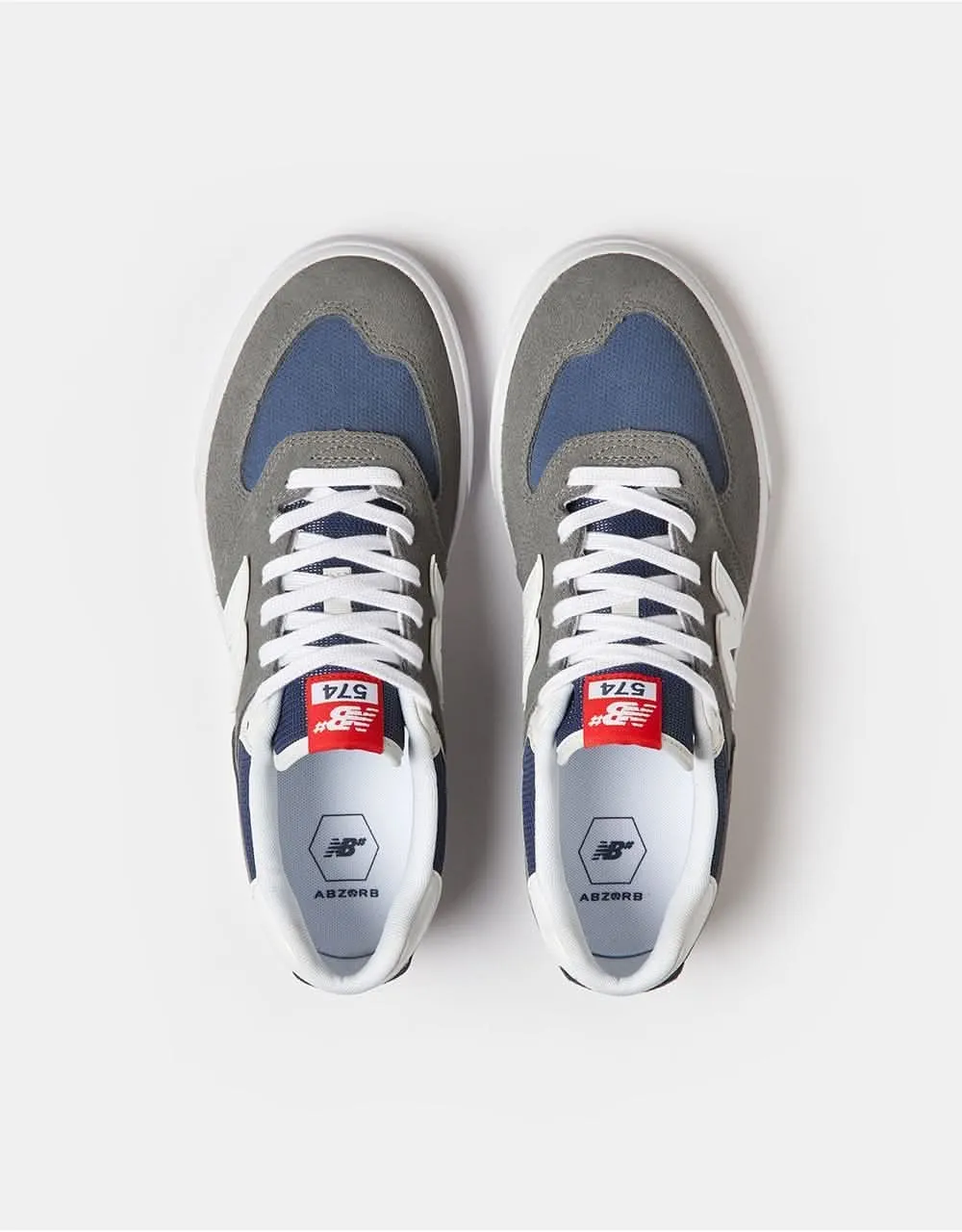 New Balance Numeric 574 Vulc Skate Shoes - Grey/White