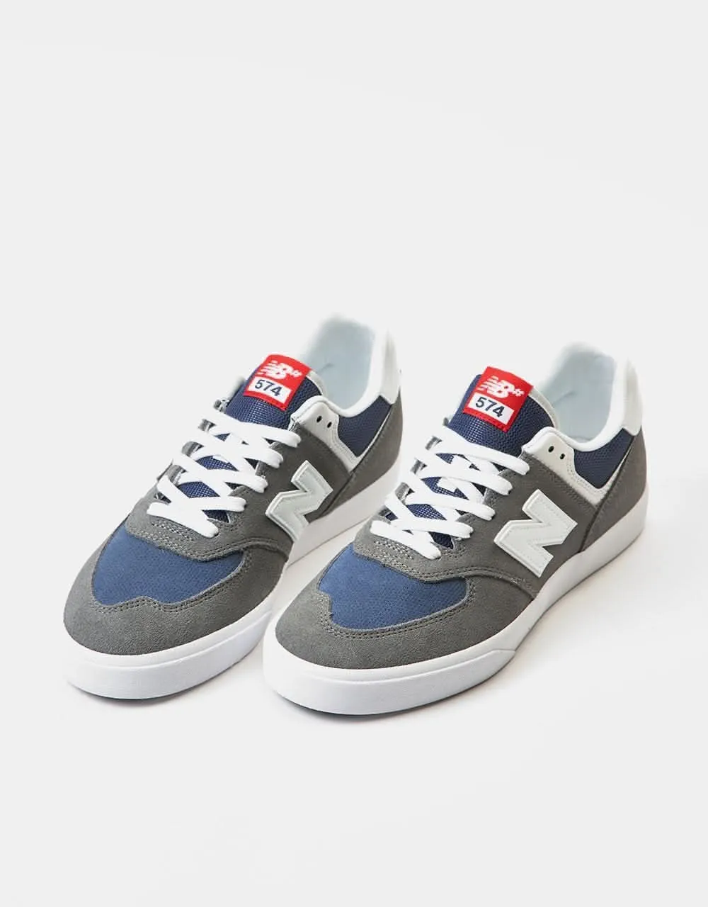 New Balance Numeric 574 Vulc Skate Shoes - Grey/White