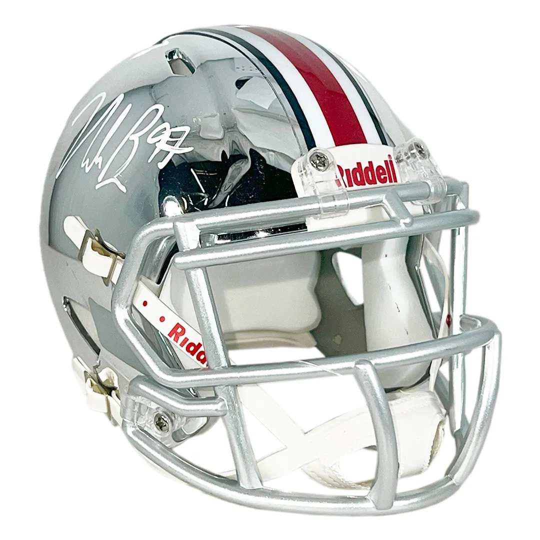 Nick Bosa Signed Ohio State Buckeyes Chrome Speed Mini Football Helmet (JSA)