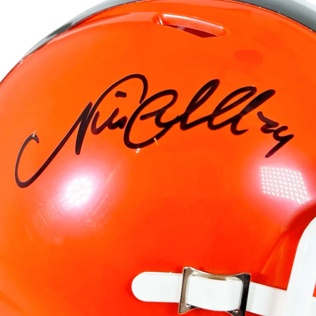 Nick Chubb Signed Cleveland Browns 2024 Speed Mini Football Helmet (Beckett)