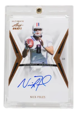 Nick Foles Signed 2012 Leaf Ultimate Draft Card #NF1 Slabbed