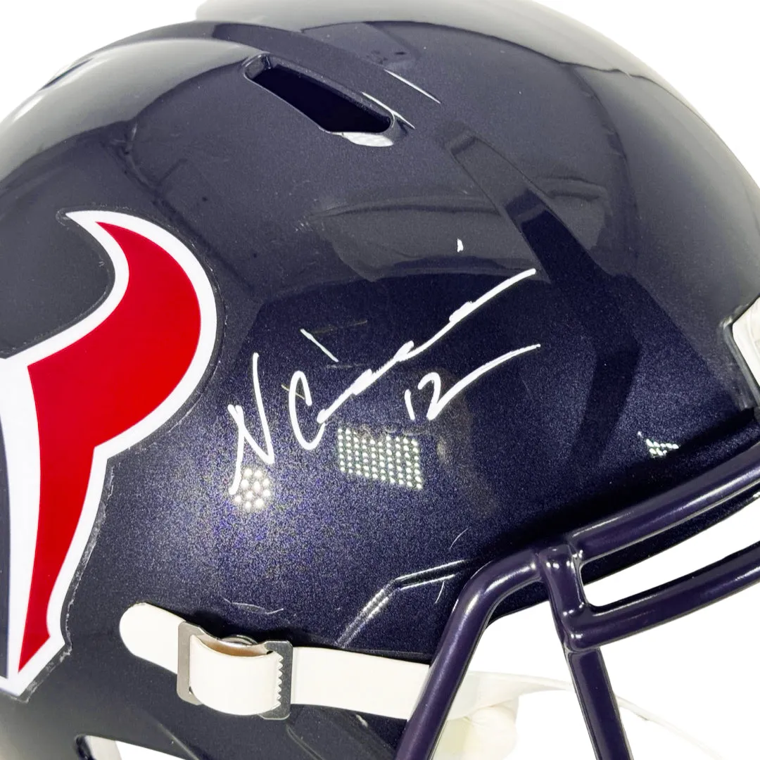 Nico Collins Signed Houston Texans Speed Full-Size Replica Football Helmet (Beckett)