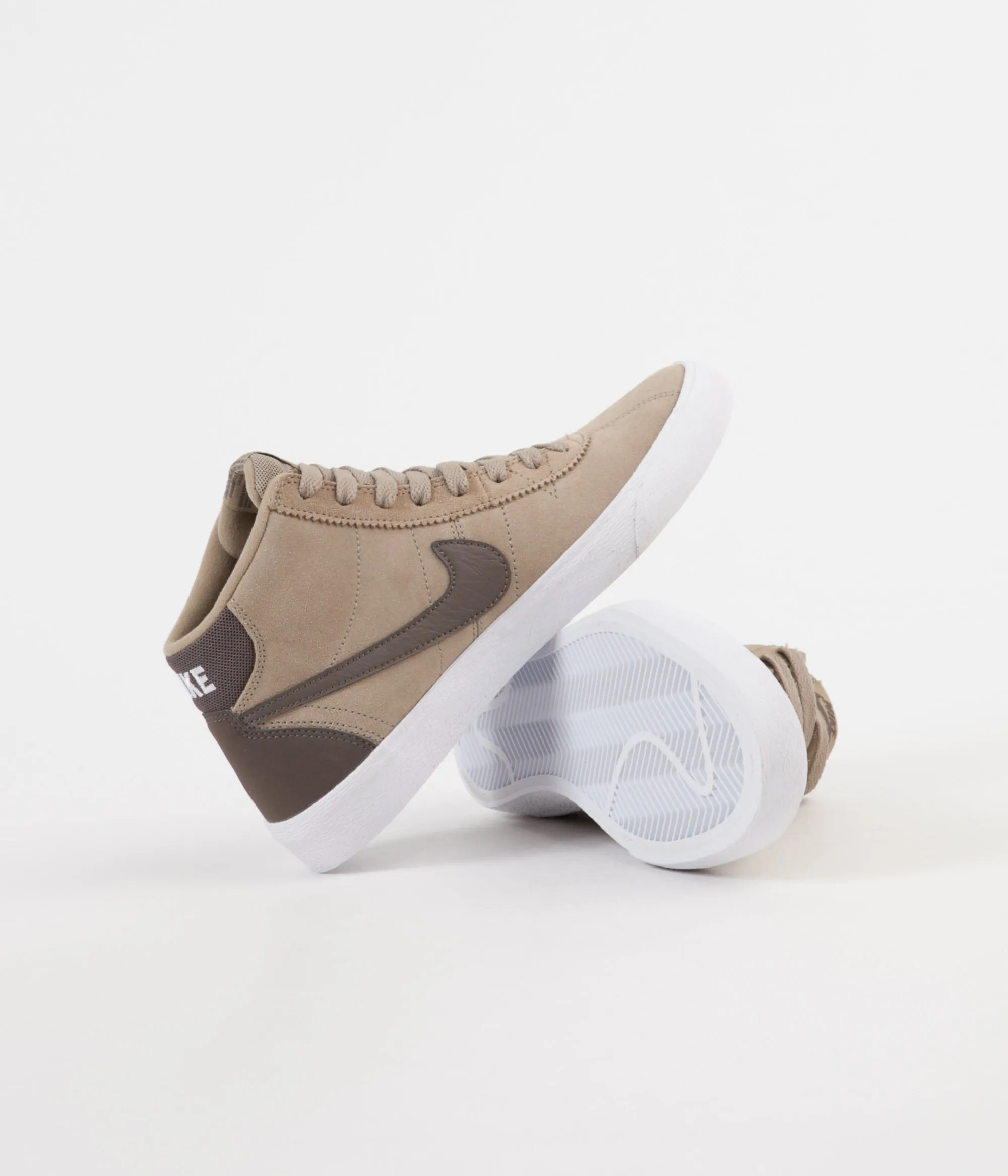 Nike SB Women's Bruin Hi Shoes - Khaki / Ridgerock - White