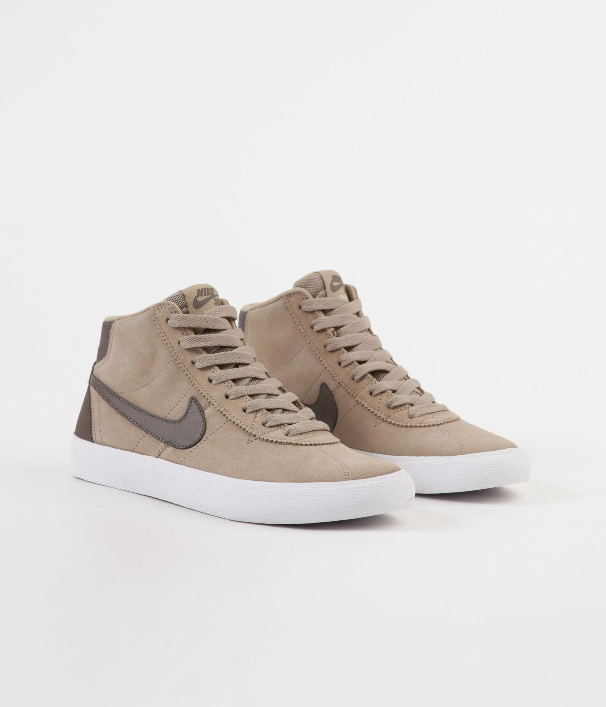 Nike SB Women's Bruin Hi Shoes - Khaki / Ridgerock - White