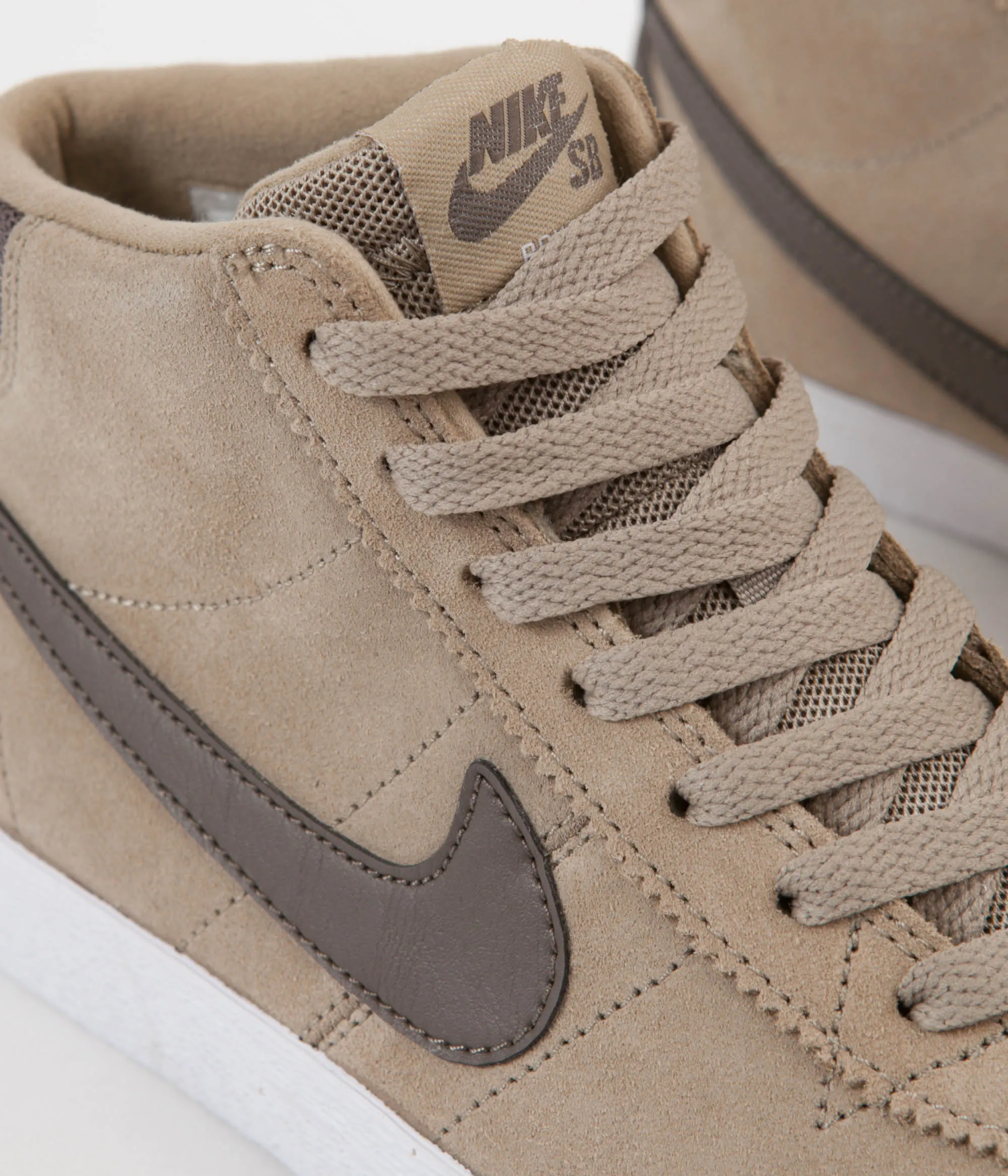 Nike SB Women's Bruin Hi Shoes - Khaki / Ridgerock - White