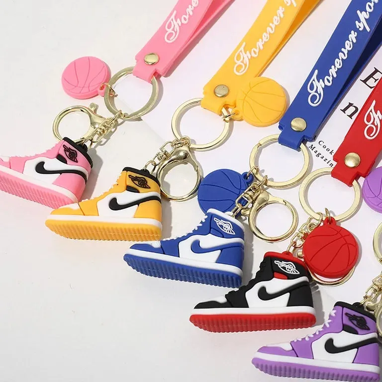 Nike Sneaker RED-BLACK Silicone Lanyard Keychains - Stylish