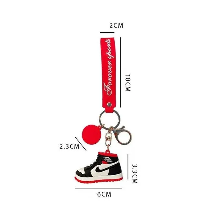 Nike Sneaker RED-BLACK Silicone Lanyard Keychains - Stylish