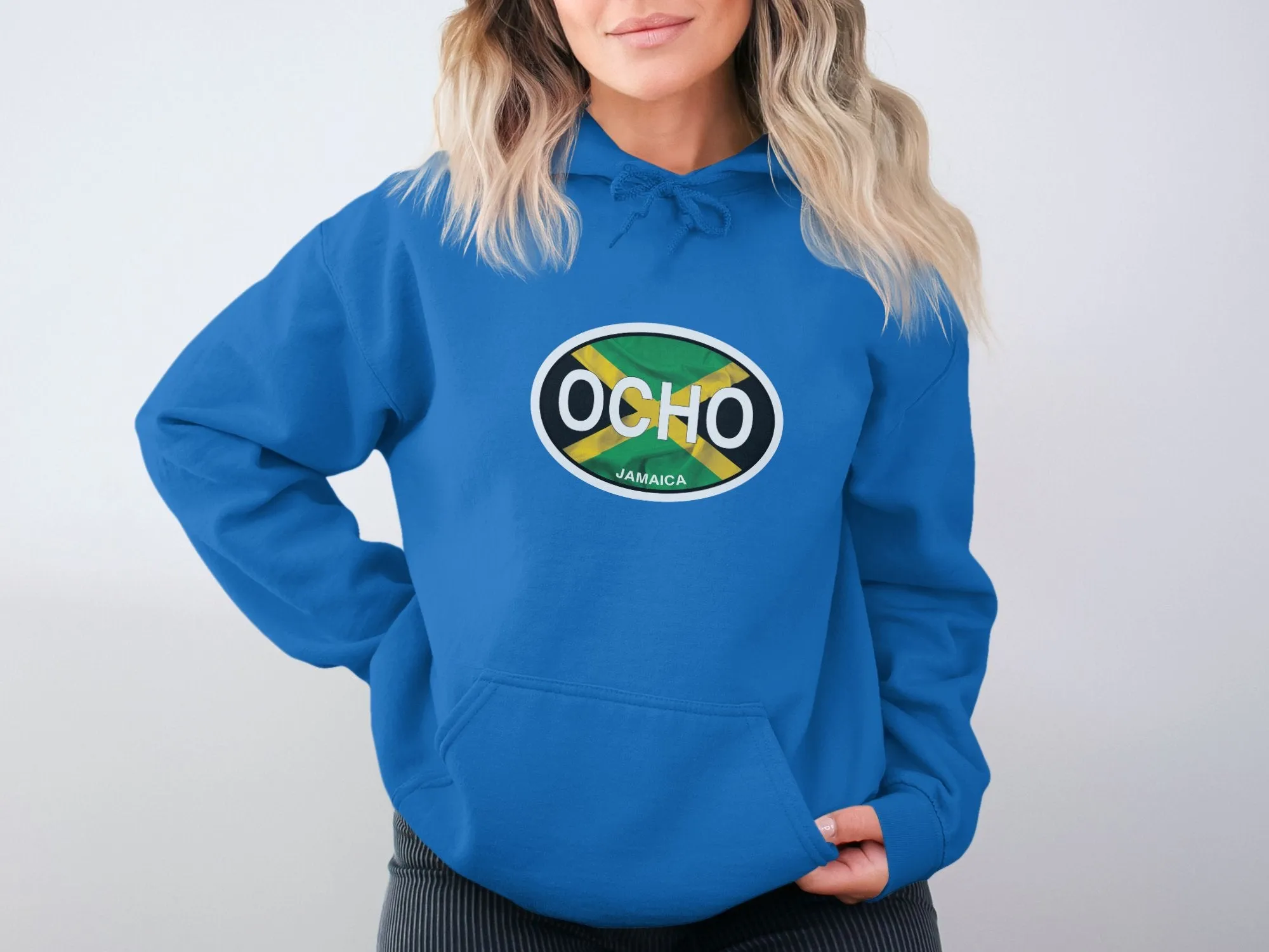 Ocho Rios Flag Oval Logo Vacation Travel Hoodie Gift Souvenir