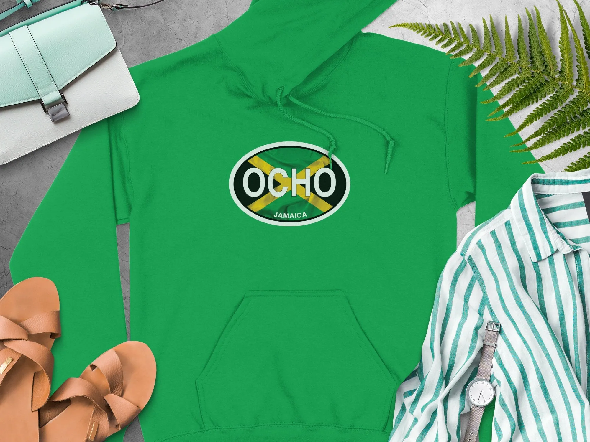 Ocho Rios Flag Oval Logo Vacation Travel Hoodie Gift Souvenir