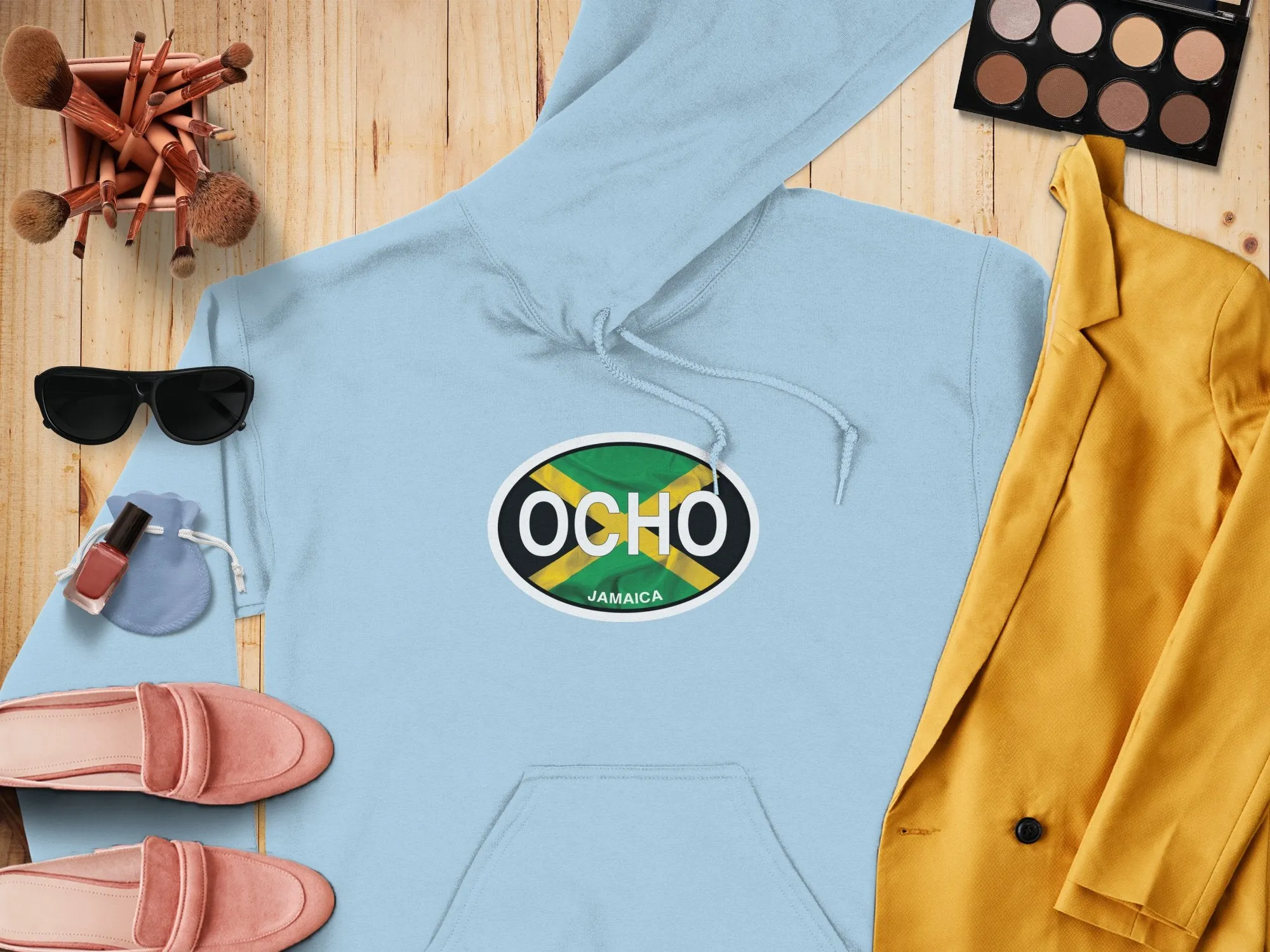 Ocho Rios Flag Oval Logo Vacation Travel Hoodie Gift Souvenir