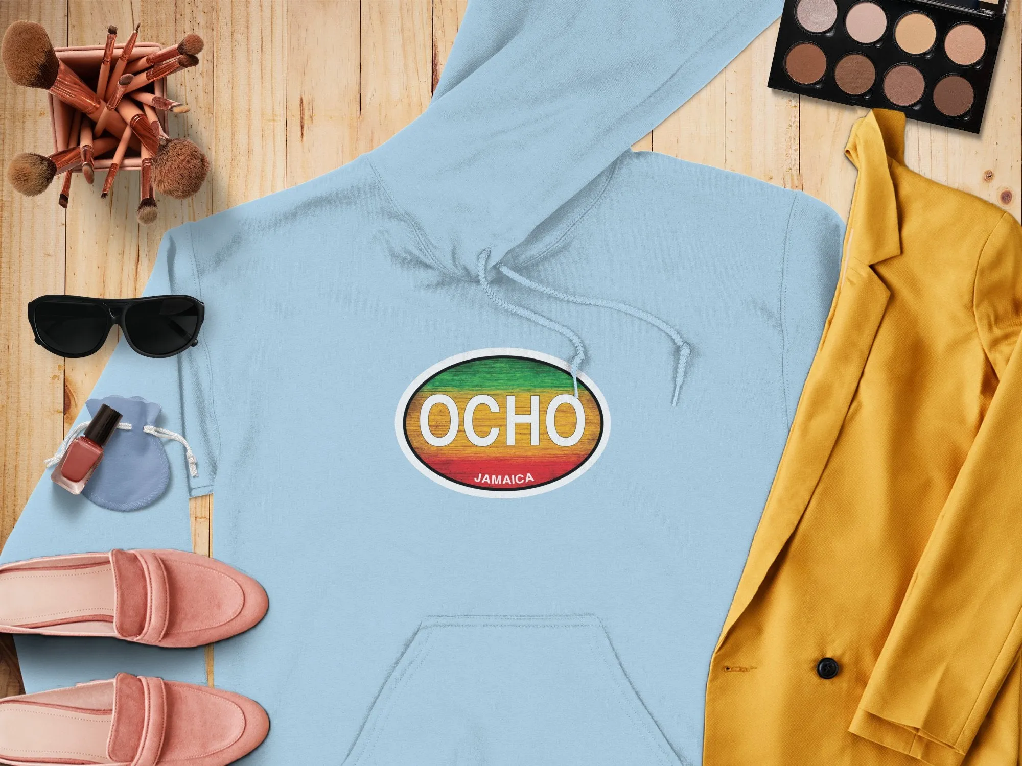 Ocho Rios Rasta Oval Rasta Logo Vacation Travel Hoodie Gift Souvenir