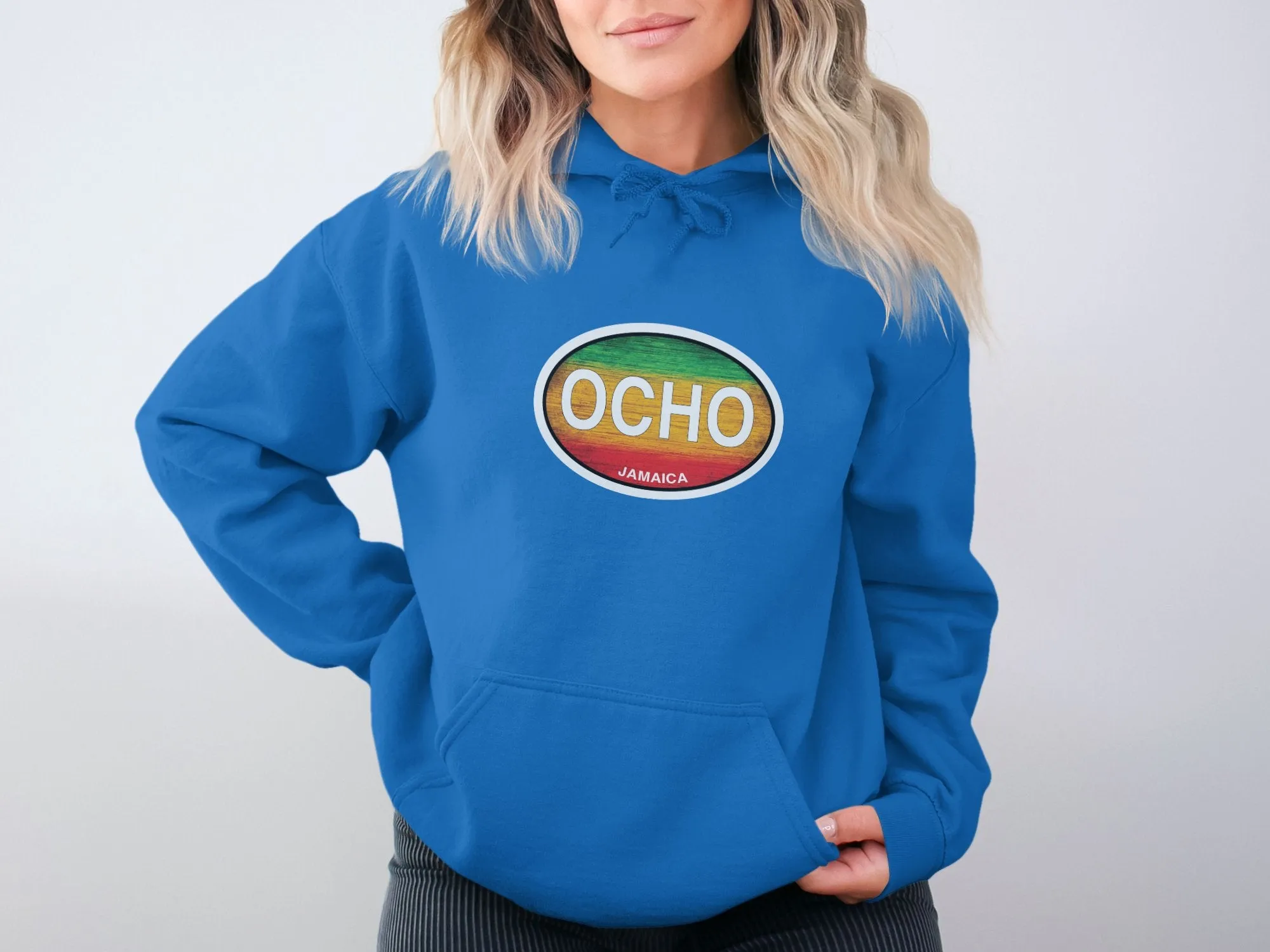 Ocho Rios Rasta Oval Rasta Logo Vacation Travel Hoodie Gift Souvenir