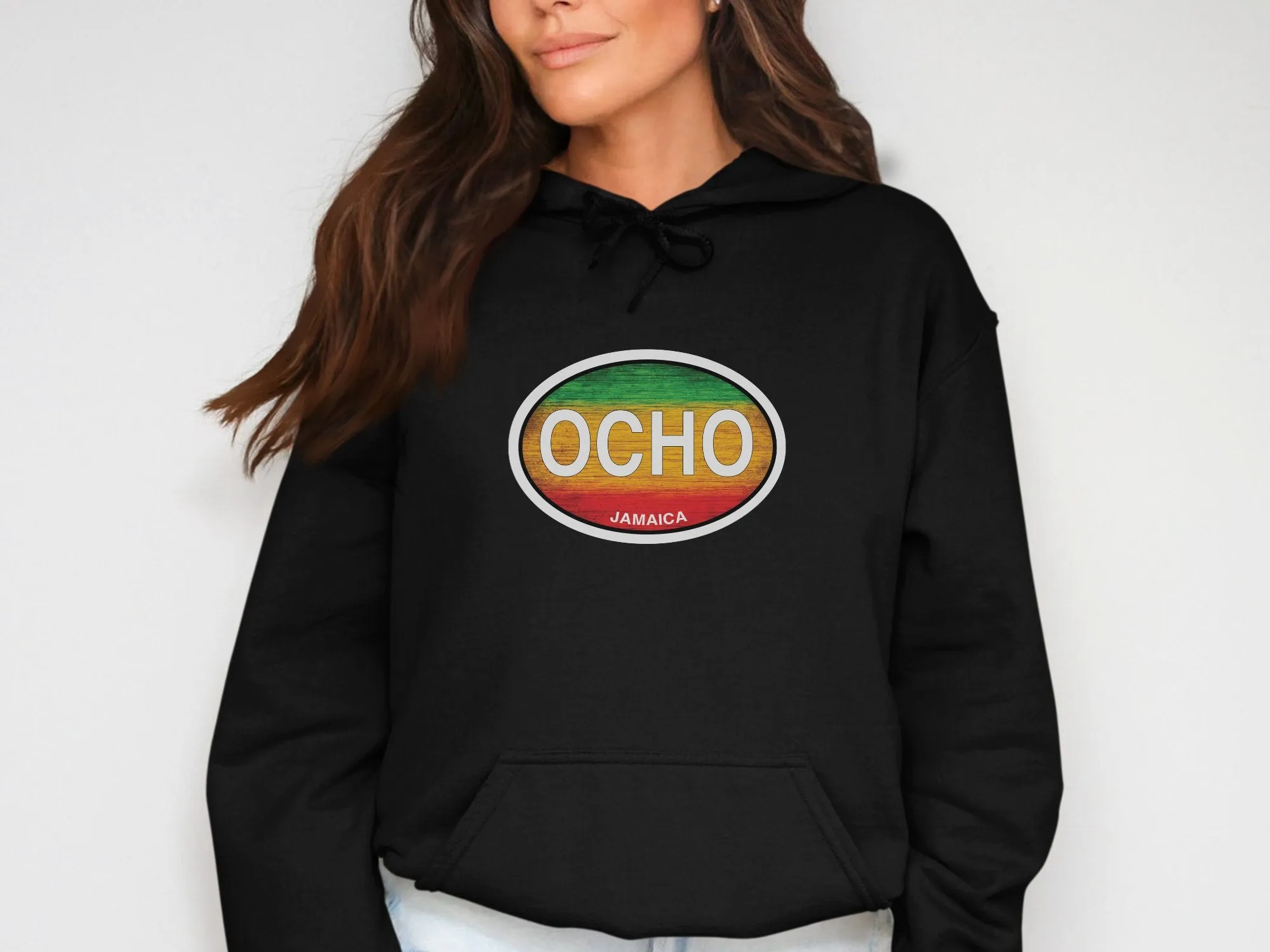 Ocho Rios Rasta Oval Rasta Logo Vacation Travel Hoodie Gift Souvenir