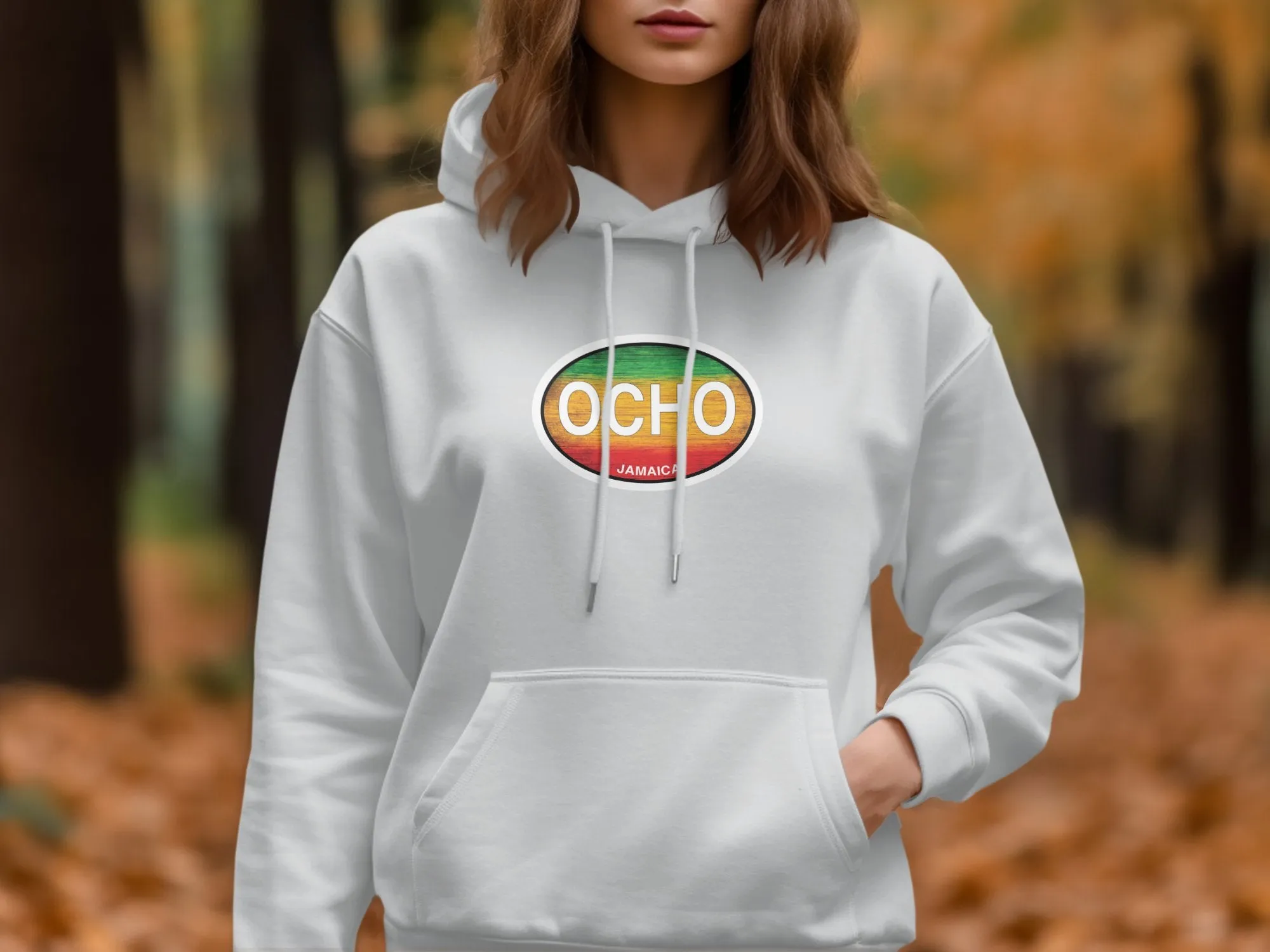 Ocho Rios Rasta Oval Rasta Logo Vacation Travel Hoodie Gift Souvenir