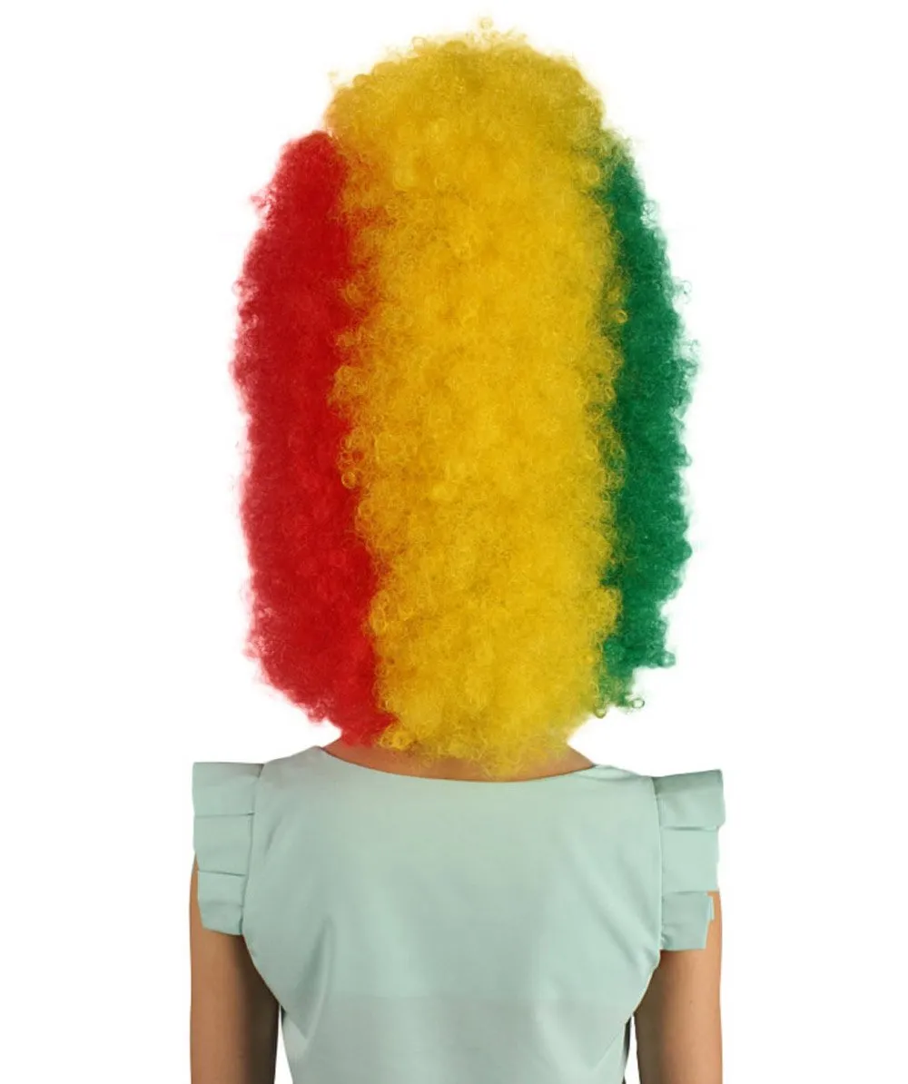 Patriote Flag Sport Party Jumbo Afro Wig | Premium Breathable Capless Cap