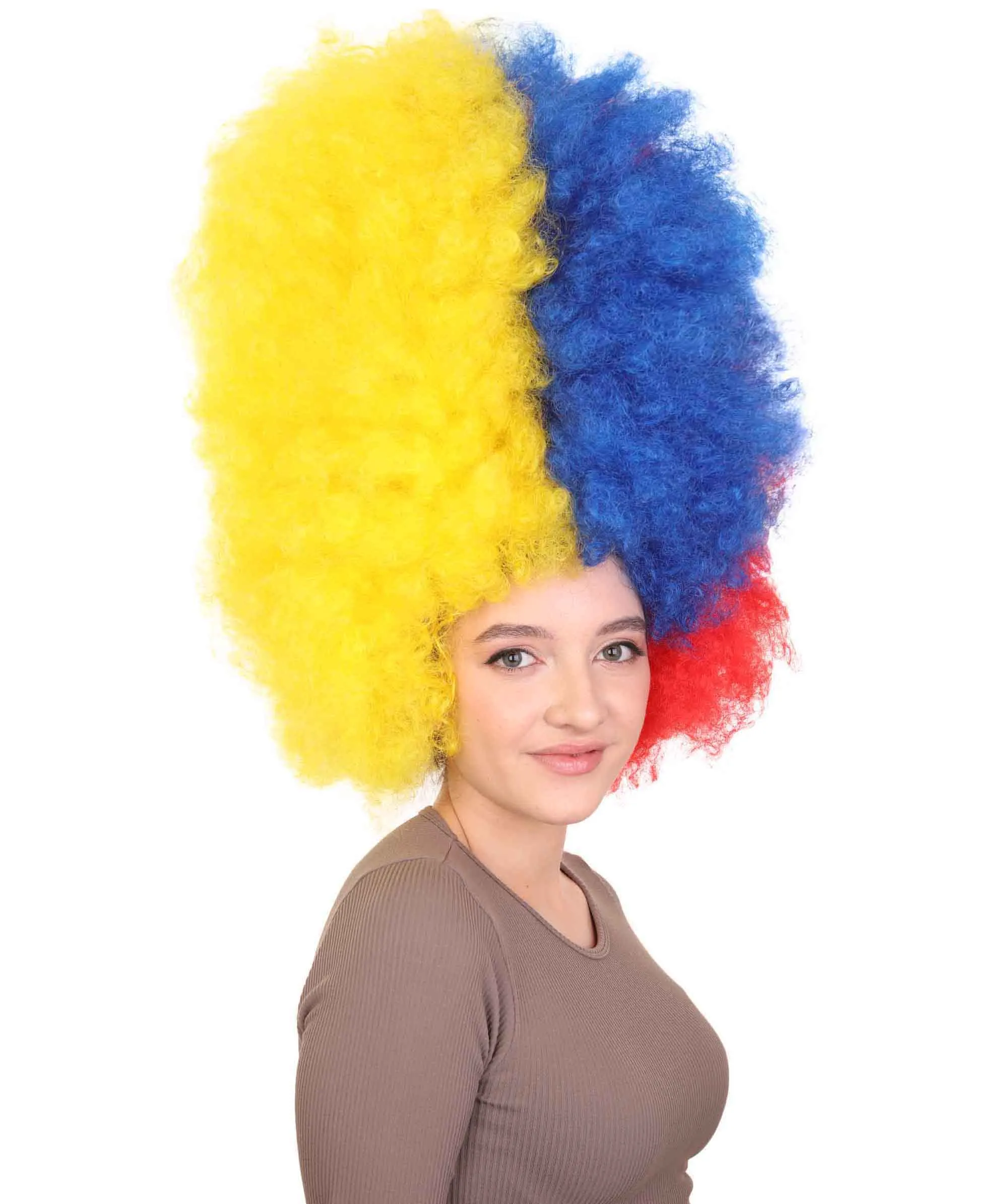 Patriote Flag Sport Party Jumbo Afro Wig | Premium Breathable Capless Cap